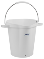 Vikan Emmer 20L Wit &ndash; Hygi&euml;nische Kunststof Emmer met Tuit, Maatverdeling &amp; RVS handvat