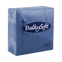 Bulkysoft 2-Laags Blauw Servetten 33 x 33 cm, 1/4 Vouw, Doos van 2000 Stuks
