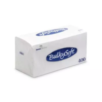 Bulkysoft 1-Laags Witte Servetten 33 x 33 cm, 1/4 Vouw, Doos van 4000 Stuks