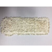 Vlakmop katoen, Wit, 40x14cm, zijkanten gesneden, bovenkant gelust, met insteek pocket.