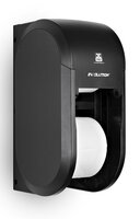 BulkySoft Evsolution 2-Roll Coreless Toiletpapier Dispenser Zwart Verticaal