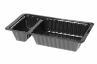 Patatbakjes plastic zwart krimp 8x250 st. maat A23 (A7+saus)