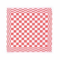 Keukenhanddoek Badstof geblokt 10 stuks-Rood