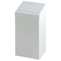 Metalen afvalbak met pushklep 55 liter - wit