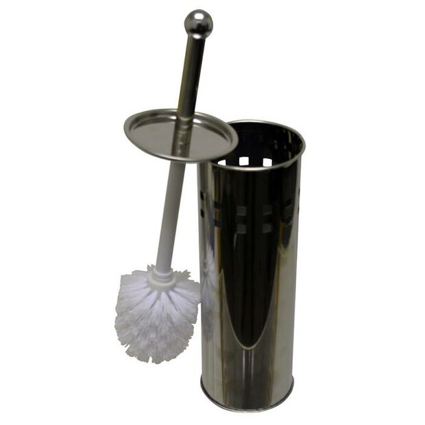 Toiletborstel met roestvrij houder