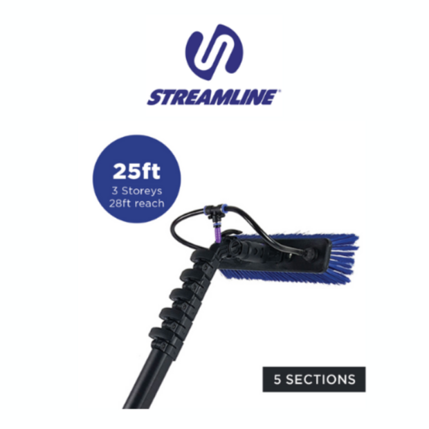 Streamline&reg; OVA8&reg; 24T Koolstofvezel Watergevoede Telescoopsteel &ndash; 7,6 m / 25 ft