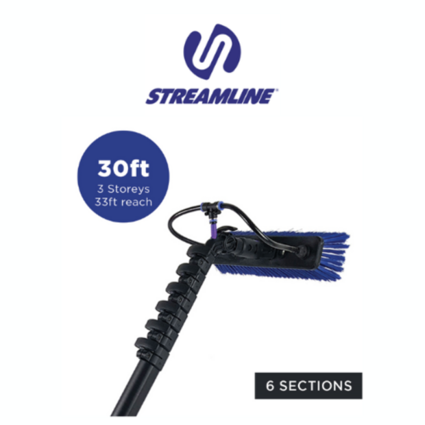 Streamline&reg; OVA8&reg; 24T Koolstofvezel Watergevoede Telescoopsteel &ndash; 9,1 m / 30 ft