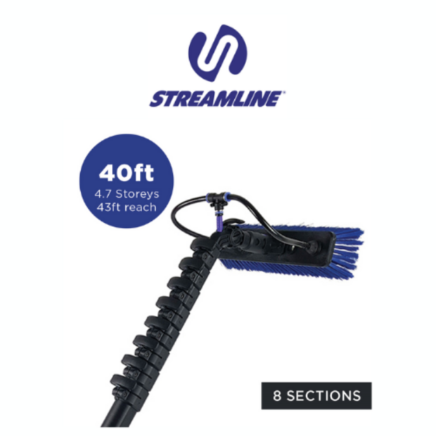 Streamline&reg; OVA8&reg; 30T Koolstofvezel Watergevoede Telescoopsteel &ndash; 12,2 m / 40 ft