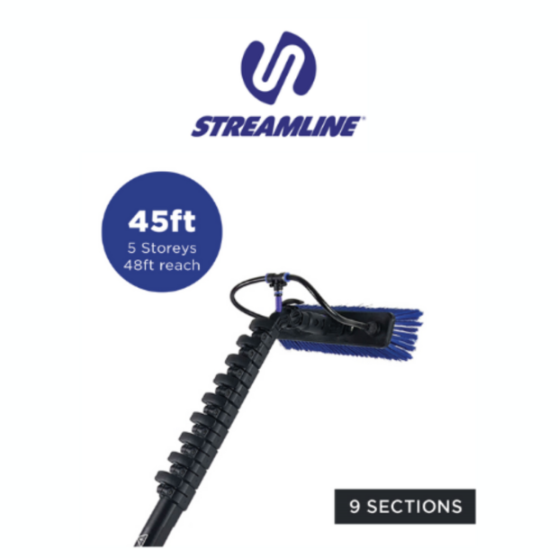 Streamline&reg; OVA8&reg; 30T Koolstofvezel Watergevoede Telescoopsteel &ndash; 13,7 m / 45 ft