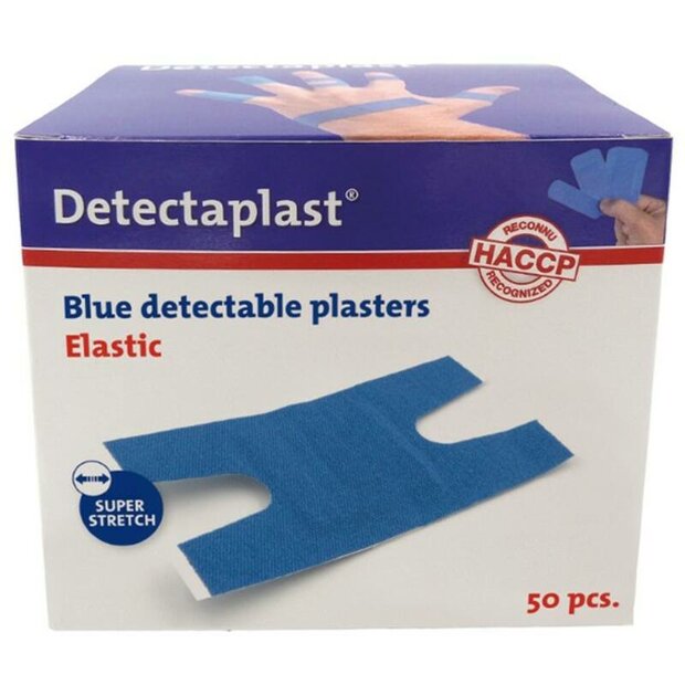(REF 8246) Detectaplast detect. kneuke textielpleister elastisch blauw 50 stuks