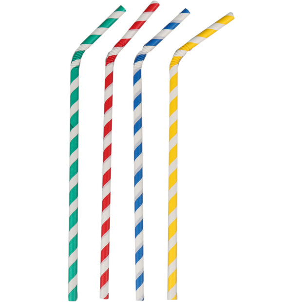 Rietjes buigzaam verschillende kleurtjes FSC 22cm &oslash;6mm, zak 500 stuks