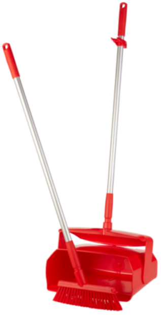 Vikan Veger-Blikset Rood &ndash; Afsluitbaar Blik, Ergonomische Veger, HACCP Geschikt
