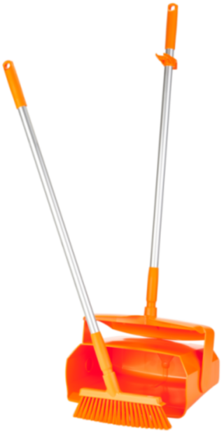 Vikan Veger-Blikset Oranje &ndash; Afsluitbaar Blik, Ergonomische Veger, HACCP Geschikt