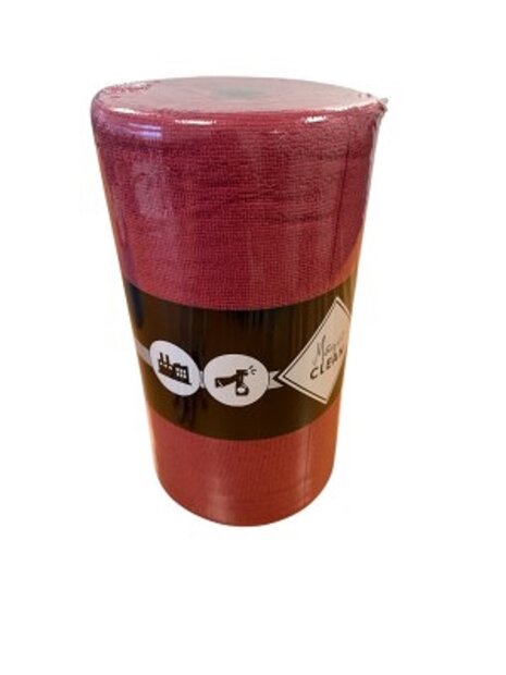 iVo Microvezeldoek op rol  Magic clean 75 doekjes van 30x30cm 200gr.-Rood
