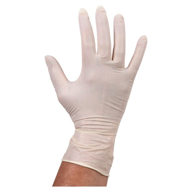 Latex handschoenen, maat S, kleur Wit, doosje 100 stuks