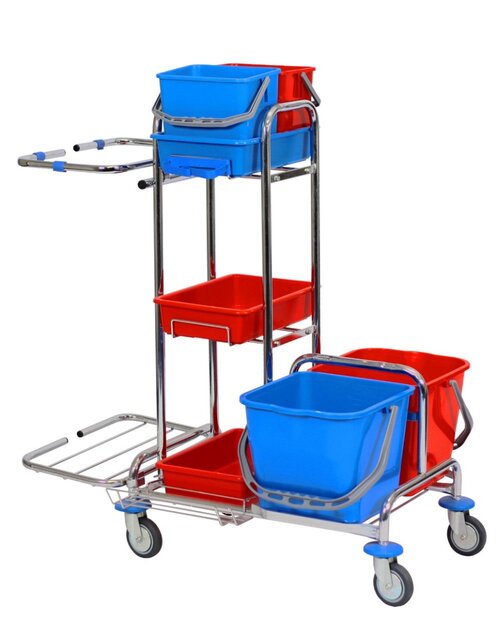 Trolley with wringer chroom