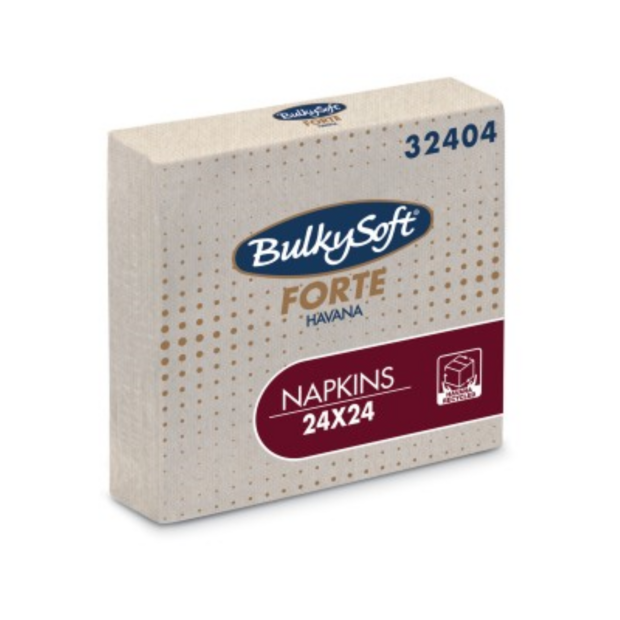 Bulkysoft 2-Laags Havana Servetten 24 x 24 cm, 1/4 Vouw, Doos van 2000 Stuks