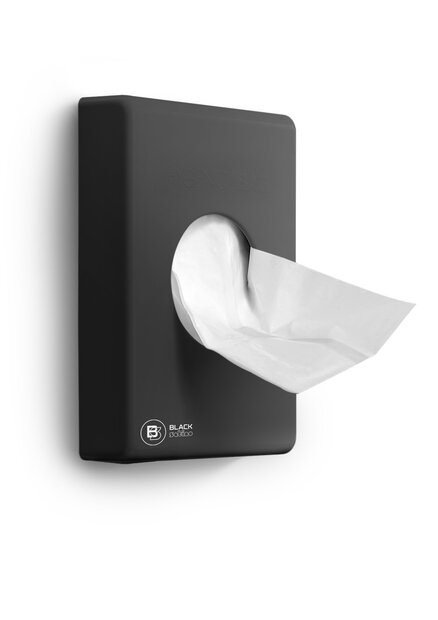 Black Satino hygi&euml;nezakjes dispenser Zwart