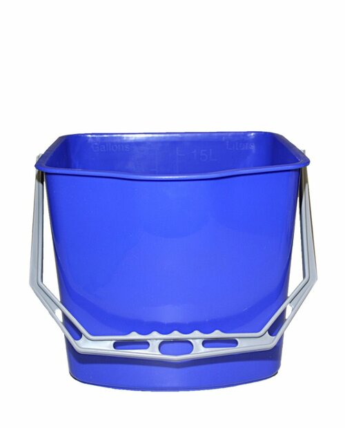 Emmer kunststof Rood 15ltr-Blauw
