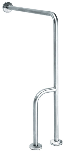 MediQo-line Wand/vloergreep RVS met extra stang-Beugel Rechts