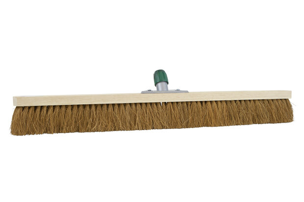 Zaalbezem kokos 80 cm ongelakt met steelhouder