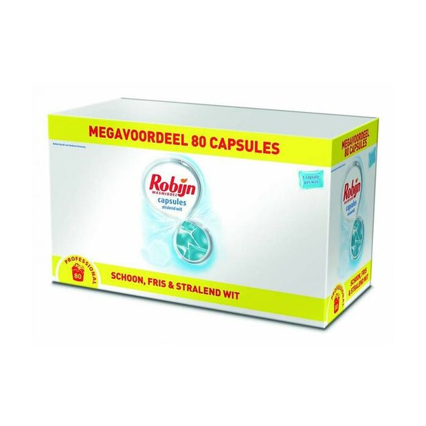 Robijn Caps stralen WIT (witte was) 4x46 stuks