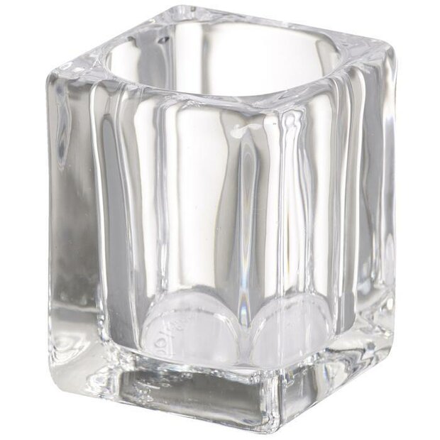 Bolsius glashouder vierkant transparant 76/55mm, ds. 6 stuk (voor theelichten 4, 6 en 8 uurs)