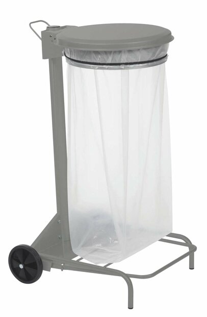 Vuilnisbak-collecroule-lichtgrijs 110L