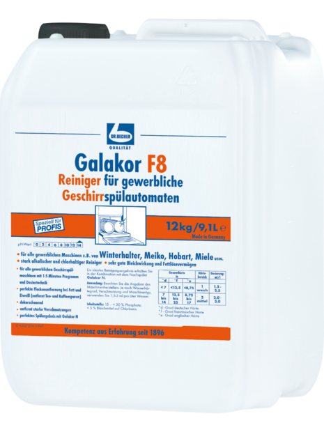 Becher Galakor F8 reiniger voor commerci&euml;le vaatwassers 12 kg