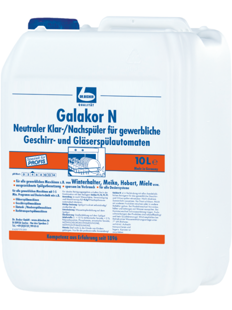 Galakor N glans / glansspoelmiddel voor commercieel serviesgoed en Glazenwasser 10 l