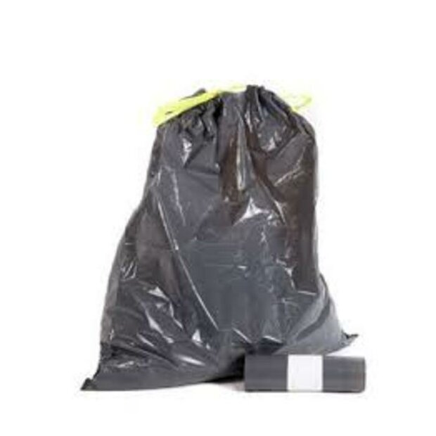 HDPE Afvalzak 62x85 T25 met Rekband Grijs - 400 stuks