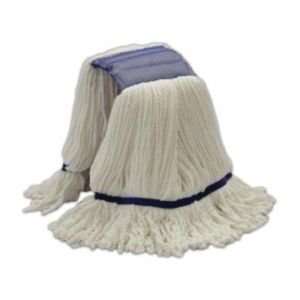 Strengenmop Microveel wit 400 gr.  met schuurband