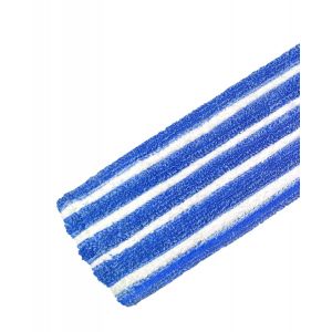 Vlakmop microvezel-katoen, blauw/wit, 42cm, met flap en 2 ringen, pak 2 st.