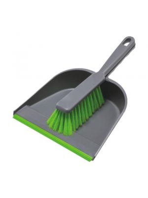 Handstoffer en stofblik grijs/groen