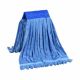 Strengenmop BLAUW 100% microvezel met band gelust 400grams