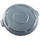 BRUTE Deksel met waterafvoer sleuven, Ø505 H 460mm, Grijs, 75.7L, Rubbermaid