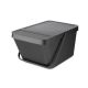 Afvalemmer d.grijs Sort & Go Stapelbaar 20L