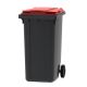Mini-container 240 ltr grijs met gekleurde deksel