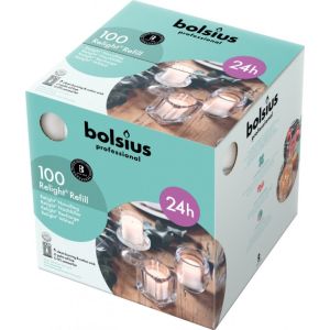 Bolsius refills ReLights Transparant ds. 100 stuks, 24 uur