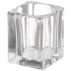 Bolsius glashouder vierkant transparant 76/55mm, ds. 6 stuk (voor theelichten 4, 6 en 8 uurs) 