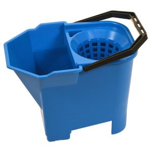 SYR Spaansemop emmer met uitwring korf blauw 14 ltr. (met opvang vuilvakje)