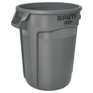 BRUTE Ronde Container met Luchtstroomkanalen, Rubbermaid, 121.1L, Grijs