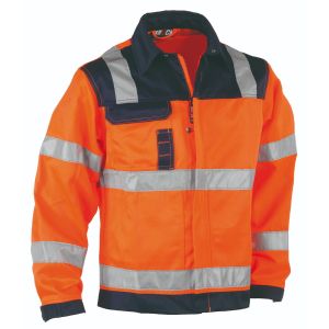 Hydros hoge zichtbaarheid jas Oranje/Navy