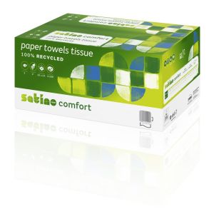Satino comfort handdoekjes zz-vouw wit, 25x23cm 2 laags