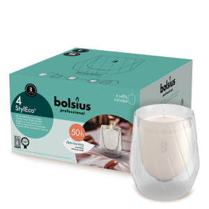 Bolsius Professional StylEco houder Transparant 4 Stuks