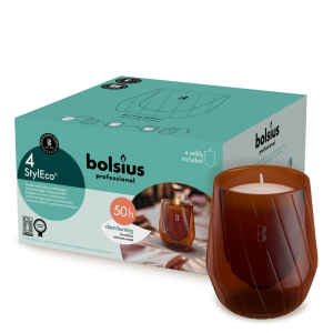 Bolsius Professional StylEco houder Bruin 4 Stuks