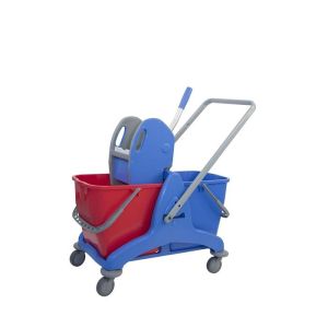 Dubbele Mopemmer kunstof blauw 2x25lt. inc. duwbeugel (inclusief pers)