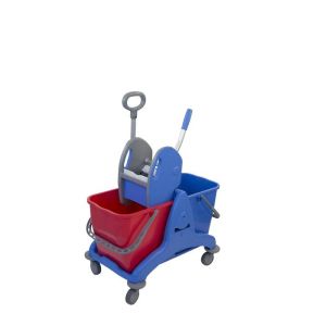 Dubbele Mopemmer kunstof blauw 2x25lt. inc. handgreep (inclusief pers)