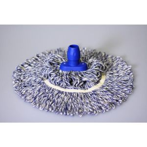 Midi mop blauw/wit met stay flatband 300gram