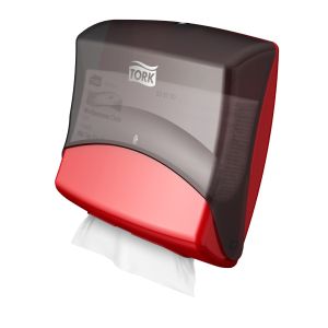 Tork industrie handdoekdispenser zwart/rood